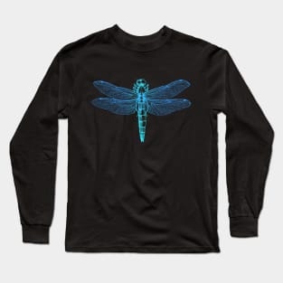 Dramabite Vintage retro dragonfly scientific illustration entomologist Long Sleeve T-Shirt